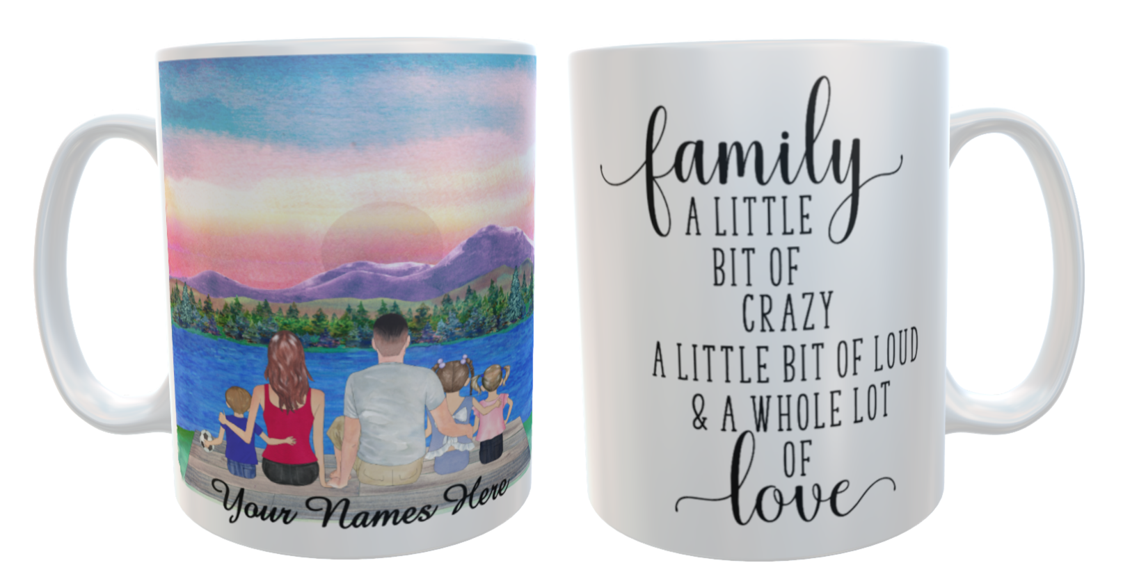 Family Ceramic Mug, Custom design your own family mug